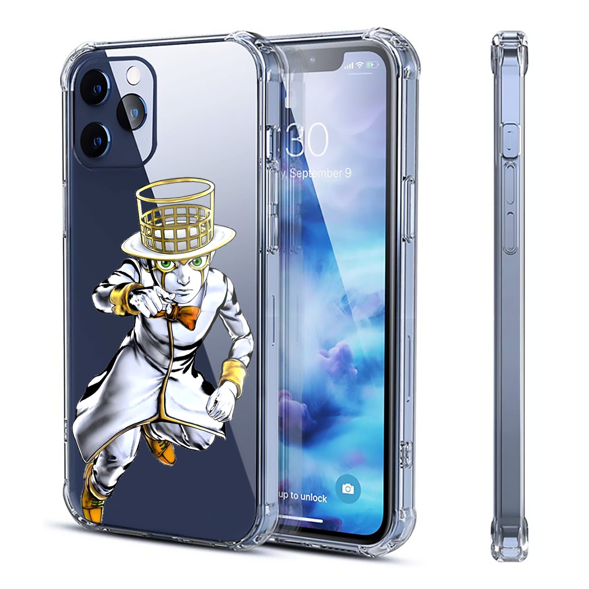 （画像用） ジョジョの奇妙な冒険 岸辺 露伴（きしべ ろはん） JoJo's Bizarre Adventure Rohan Kishibe 【iPhone 12シリーズ対応】透明スマホケース（クリアソフトケース）